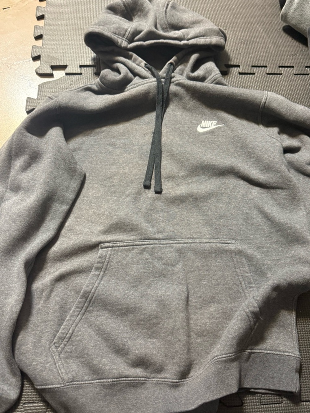 Nike Gray Pullover Hoodie with White Logo